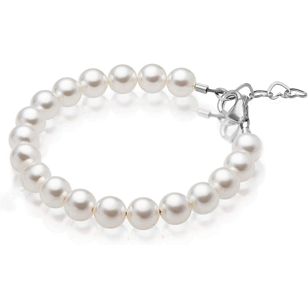 Crystals Delicate Sterling Silver Bracelets with European Simulated Pearls